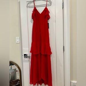 Red long lulus dress